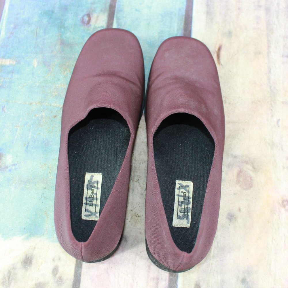 LL Bean Burgundy Nylon Comfort Slip-on Loafer Shoes Size 8.5 M - Picture 6 of 9